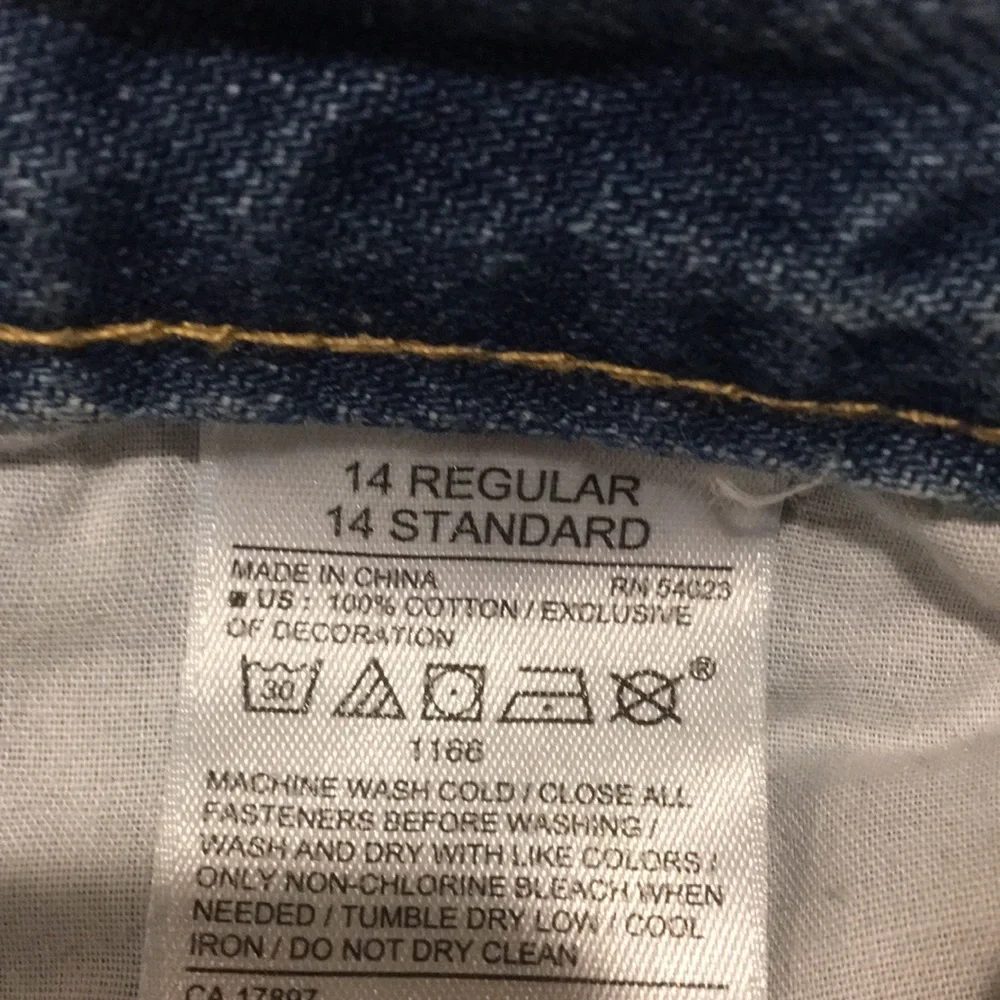 Old Navy girl embroidered floral Boyfriend Skinny Jean size 14R adjustable waist